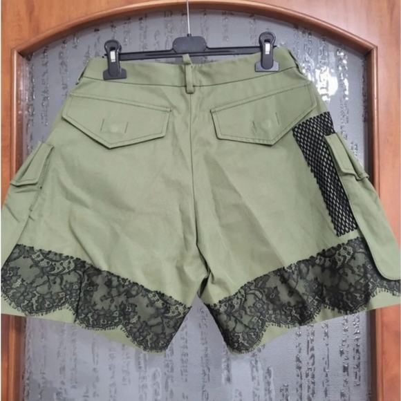 DSquared2 Military Green Cargo Lace Mesh Ring Baggy Pocket Streetwear Shorts - Picture 5 of 8